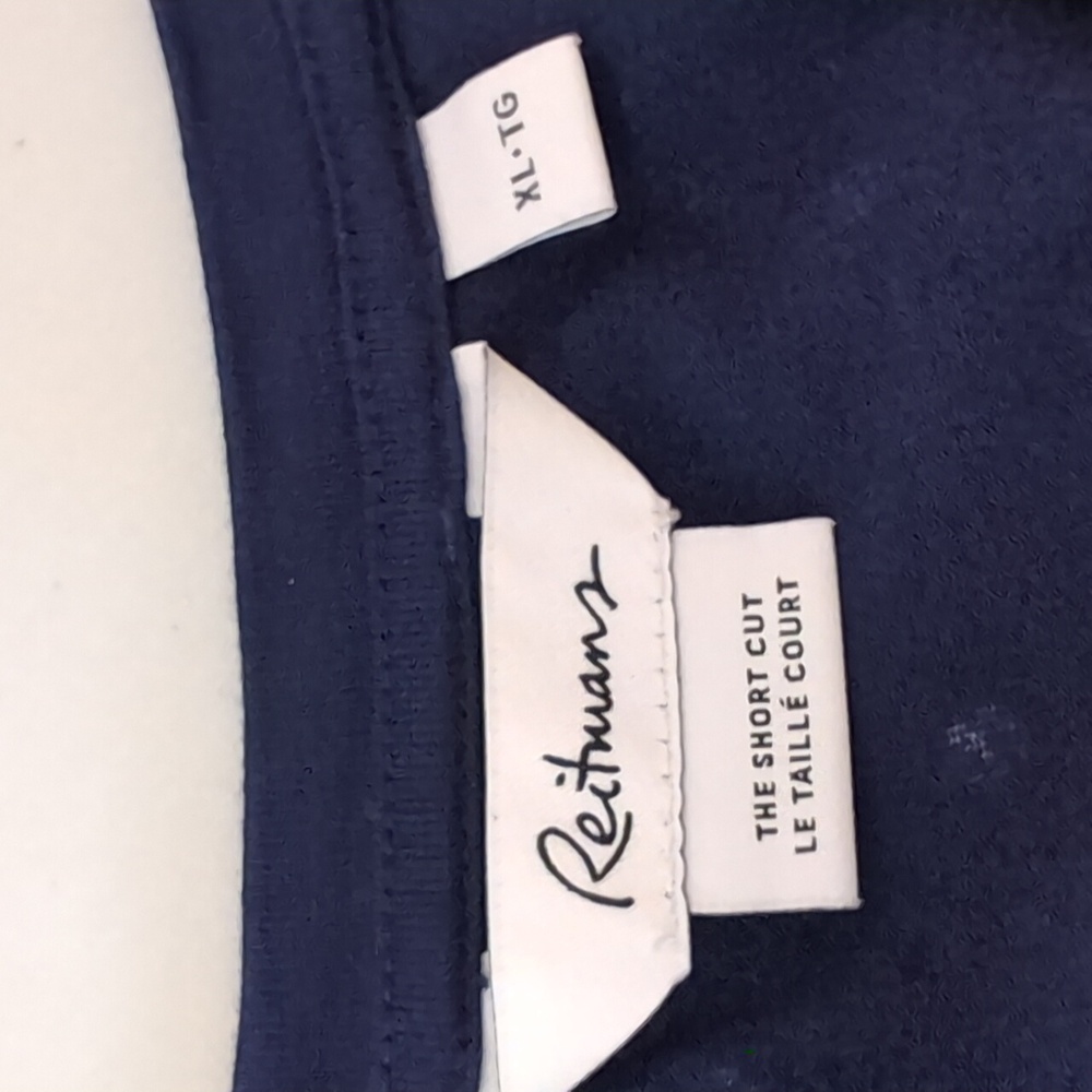 💠 REITMANS Cold Shoulder Polka Dot Top Ruffle Short Sleeve Vneck Navy Blouse - Picture 7 of 9